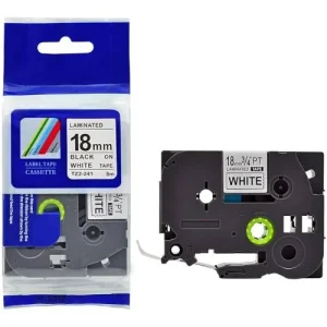 Brother TZ2-241 18mm x 8m Black on White Label Tape