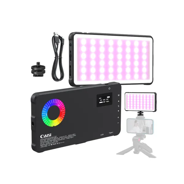 Caisi RGB LED Light Panel – Portable Power, Pro-Level Lighting
