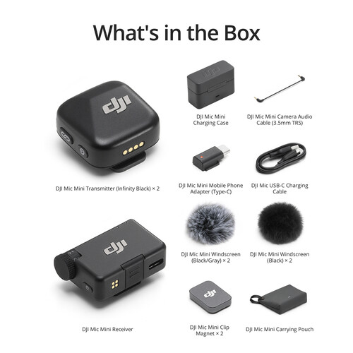 DJI Mic Mini 2-Person Compact Wireless Microphone System for Camera & Smartphone v