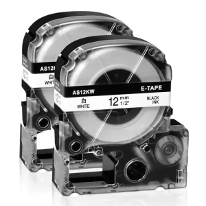 Epson SS12KW 12mm x 8m Black on White Tape