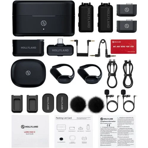 Hollyland LARK MAX 2 Ultimate Combo 2-Person Wireless Microphone System for Cameras and Mobile Devices c